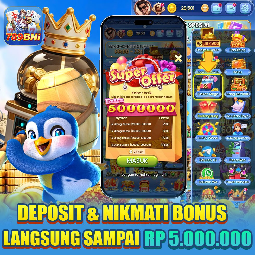 deposit nikmati bonus langsung sampai Ro 5.000.000 di Bni 789 Apk